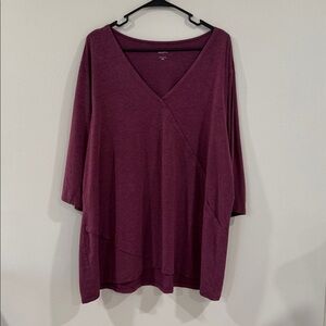 Pure Jill basic maroon lightweight long sleeve top